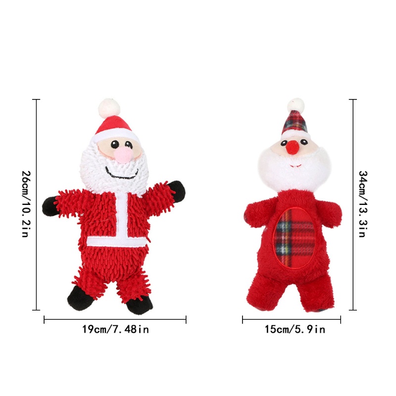 2pcs Mainan Kunyah Bentuk Santa Claus Bahan Plush Untuk Anjing