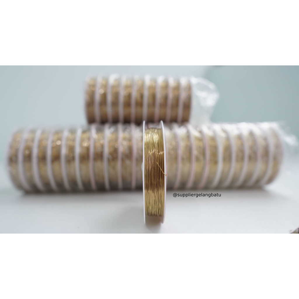 Tali Kawat Aksesoris 0,3 GOLD EMAS bahan Gelang Kalung 0.3 mm WIRE