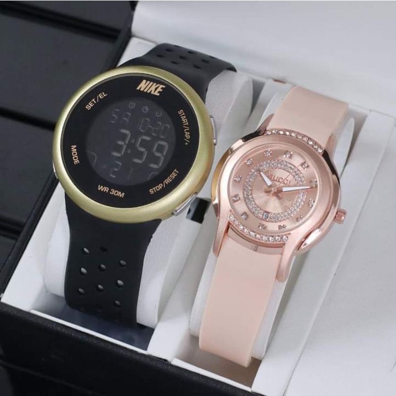 JAM TANGAN PRIA NIKE DIGITAL RUBBER FREE 1 JAM 4CM