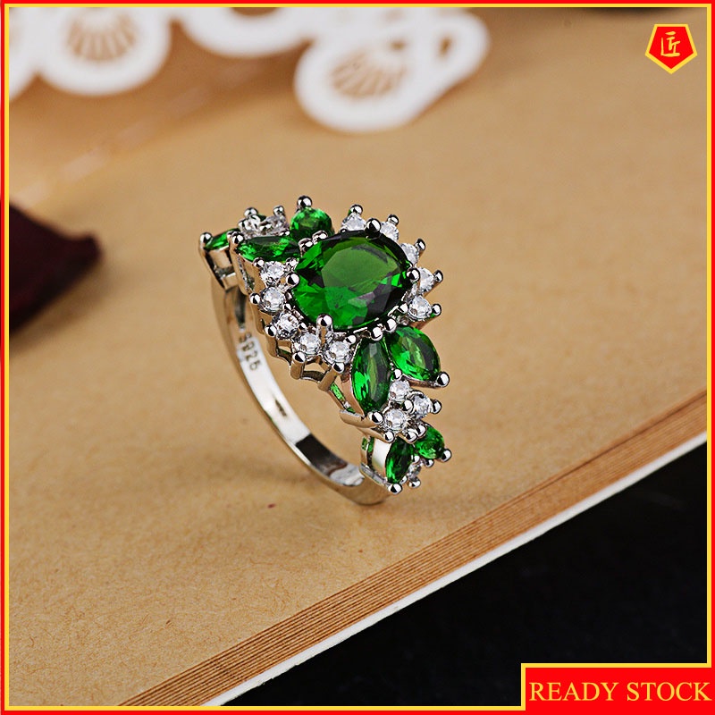 [Ready Stock]Emerald Women's Ring Creative Fashion Accessories