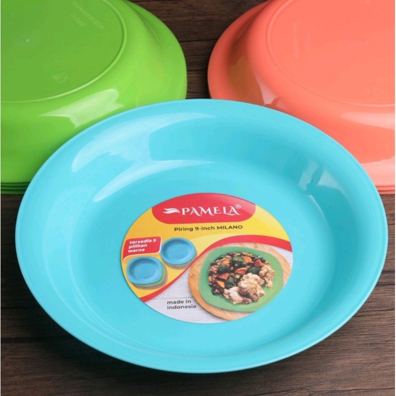 PIRING MAKAN PLASTIK TEBAL/PIRING PAMELA WARNA FOOD GRADE