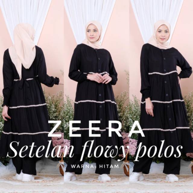 Daster Arab zeera setelan flowy polos