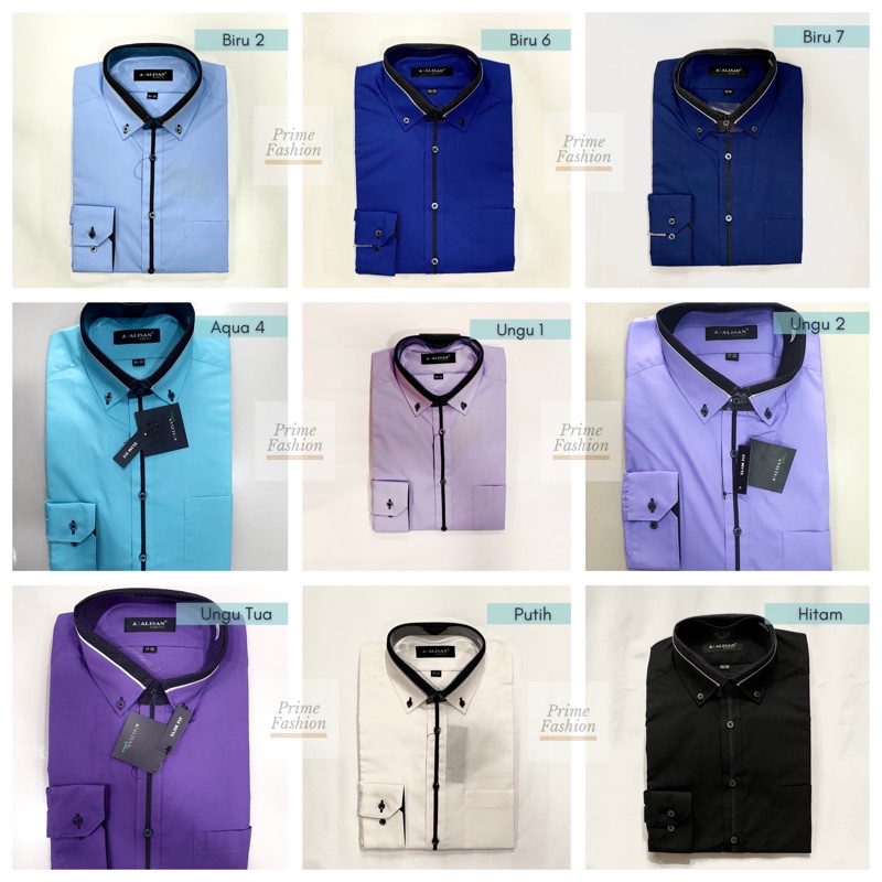 ALISAN Lengan Panjang - Kombinasi / ALISAN Slimfit / Kemeja ALISAN Biru - Ungu - Lavender - Lilac