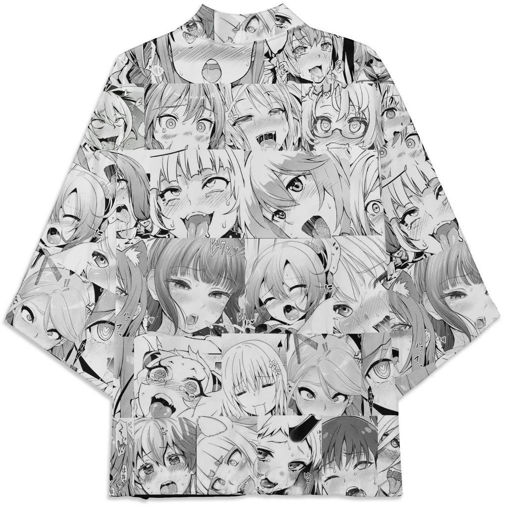 Kimono Haori Ahegao Fullprint Anime Manga Premium Unisex