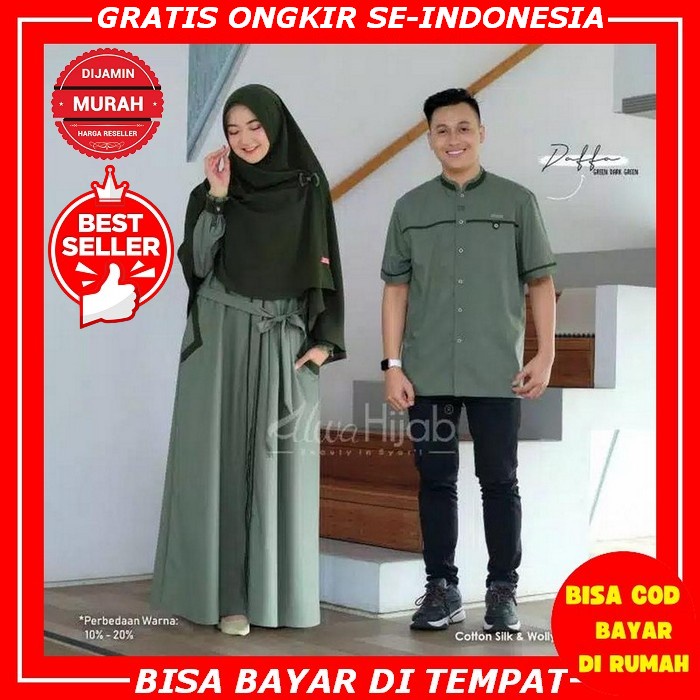 Michan Sarimbit 2022 Lotus Family Blue Navy Baju Couple Keluarga Gamis Koko Dewasa Anak Remaja Coupl