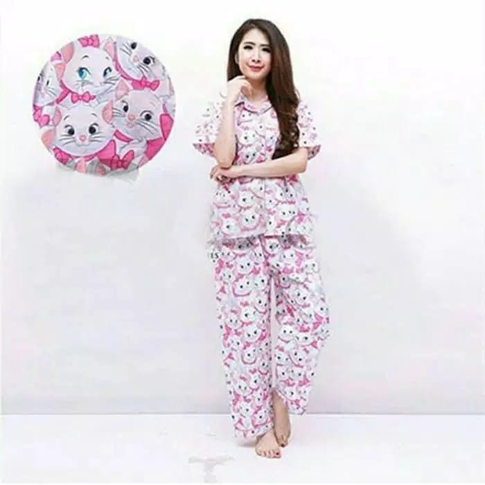 jinostarry BAJU TIDUR PIYAMA HP,CP,PP,DST KARAKTER-CP marie cat