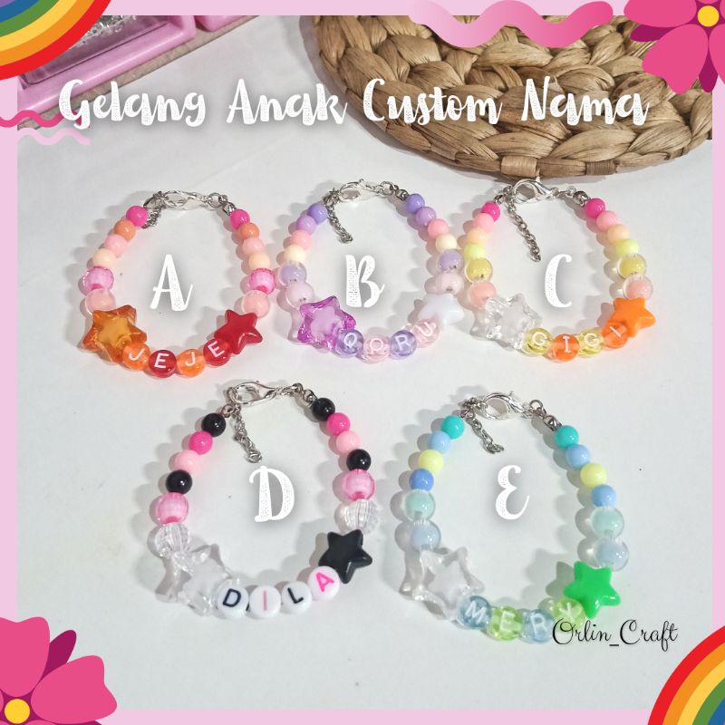 Gelang Anak Custom Nama Gelang Manik Anak