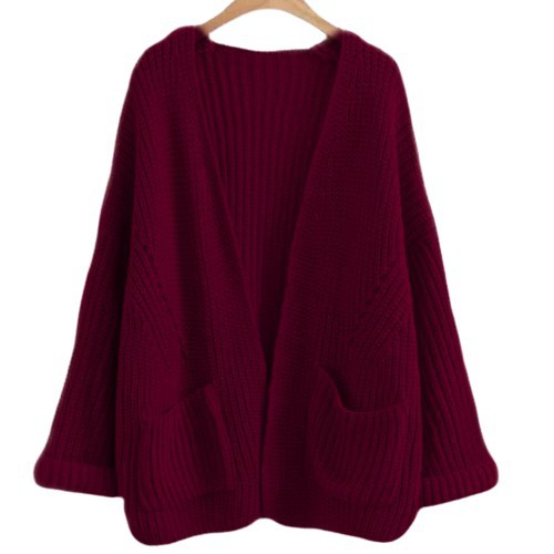Cardigan Rajut Tebal Oversize Wanita Loccy Sweater Premium Murah-LOCCY CARDY MARUN