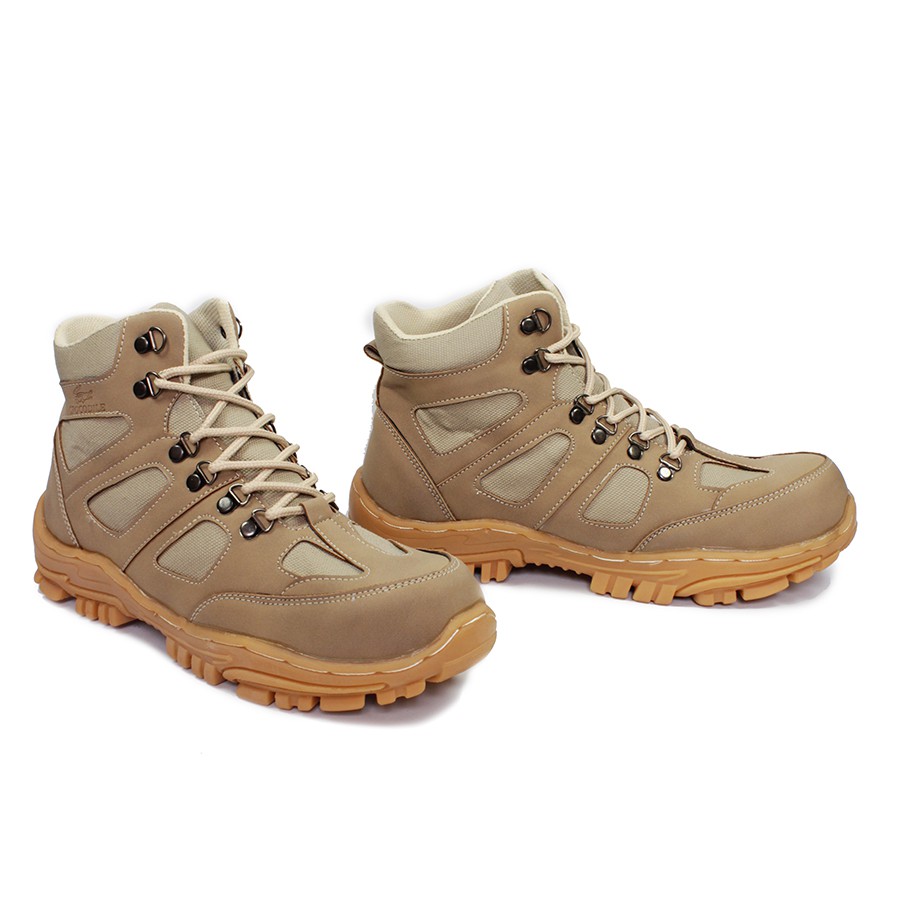 DISKON JUMBO Sepatu Boots Safety Crocodile Endure  Krem Ujungbesi Steel Toe Work Mountain Tracking