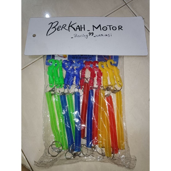 1 pcs Gantungan kunci per spiral besar dan kecil Gantungan kunci tali spiral karet per elastis kecil