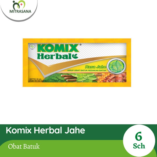 Komix Herbal Jahe 6 Sch - Obat Batuk