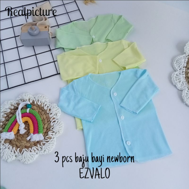 PROMO !!! 3PCS BAJU BAYI /BAJU BAYI NEWBORN WARNA POLOS