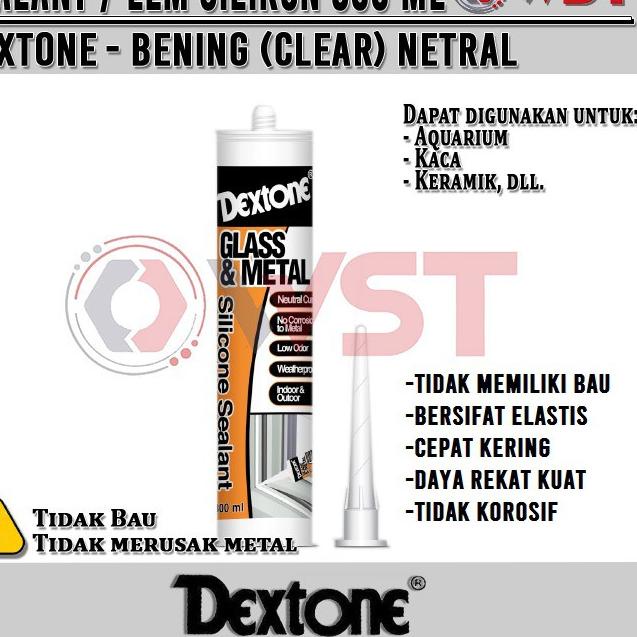 

Baru DEXTONE LEM SILIKON BENING CLEAR TANPA BAU / Lem Kaca / Sealant / Lem Aquarium ✓