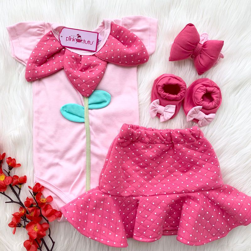 Baju setelan jumper bandana sepatu lucu bestseller fashion anak bayi cewek perempuan murah -FLO