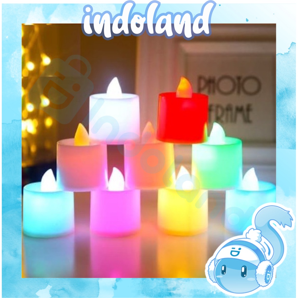 ☀ INDOLAND ☀  Lilin Mini LED / Lampu Hias Elektrik Candle Light Lamp Dekorasi Kamar Tidur Rumah Warna Warni Dekor Portable E005