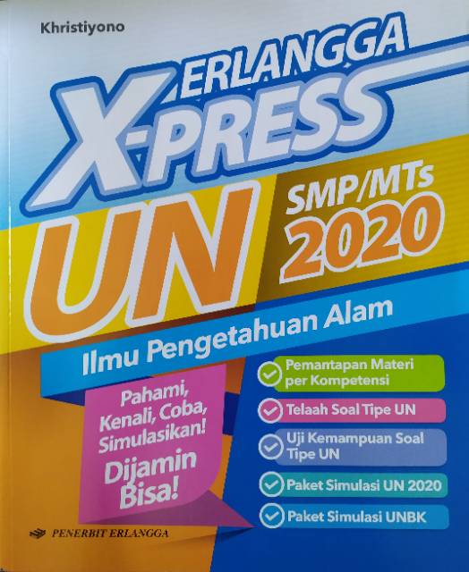 ERLANGGA X-PRESS UN SMP / MTS 2020 XPRESS UN SMP MATEMATIKA IPA  BHS. INDONESIA soal soal un smp-2