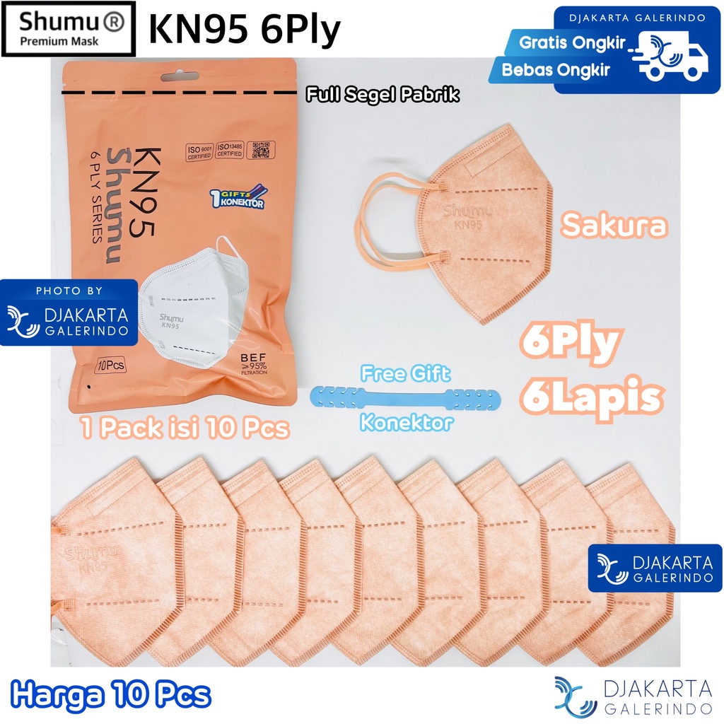 Masker KN95 6Ply Shumu Sachet / Pack isi 10 Pcs