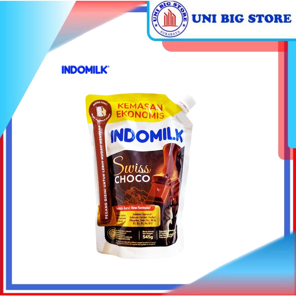 

Susu Indomilk Kental Manis SWISS CHOCO SKM 545 gr Pouch Coklat Chocolate