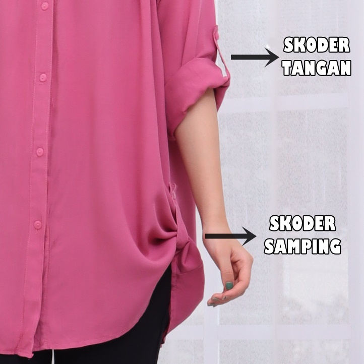 UNION11 -  KEMEJA JUMBO XXXL WANITA BAHAN KATUN RAYON / KEMEJA KERJA WANITA CASUAL / KEMEJA JUMBO POLOS WANITA