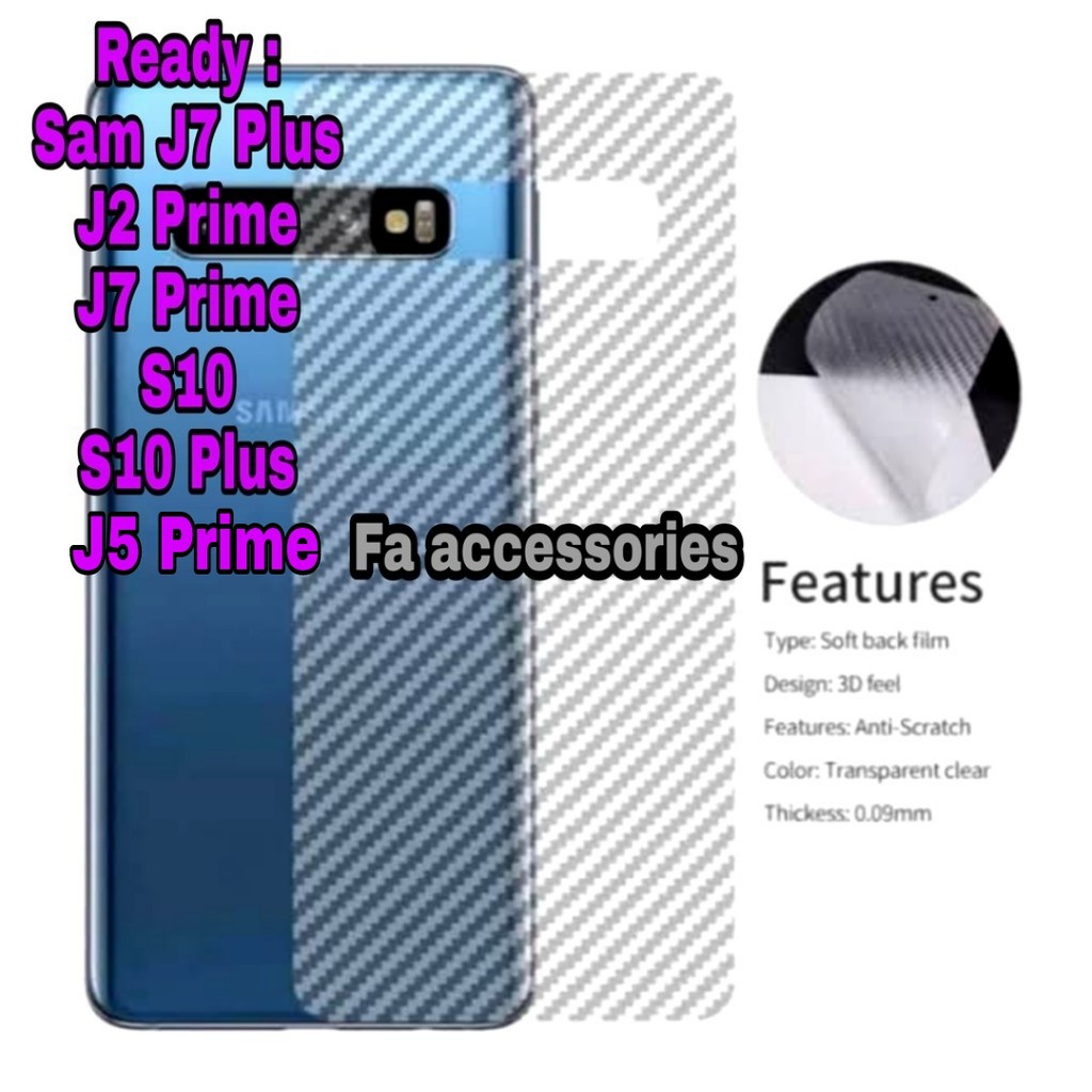 Skin carbon Back screen Samsung GALAXY  J2 J2pro J5 J7 j2prime j7prime J5PRIME j7PLUS plus pro PRIME