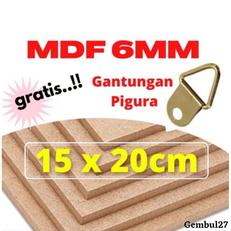 

MDF 6mm 15x20cm free gantungan pigura
