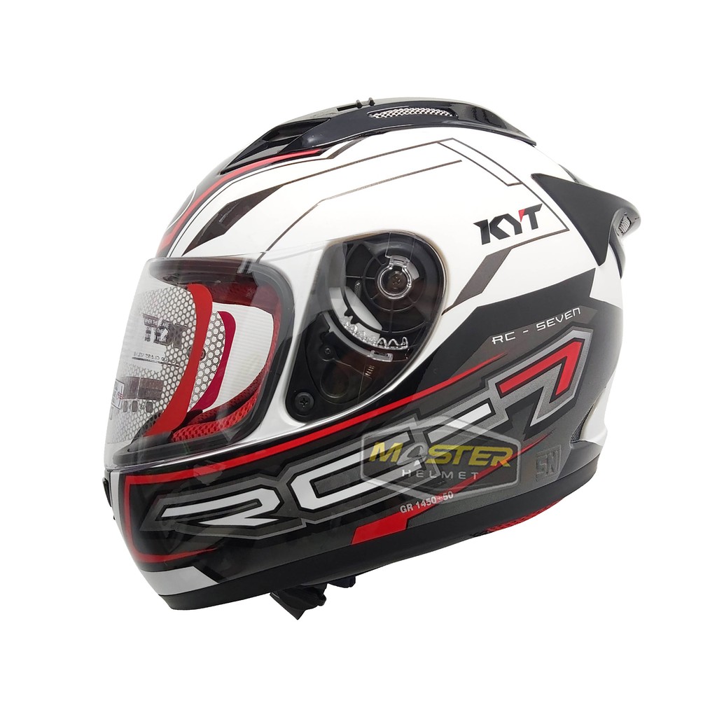 HELM FULL FACE KYT RC7 RC-7 RC SEVEN MOTIF #14 BLACK RED | Shopee Indonesia