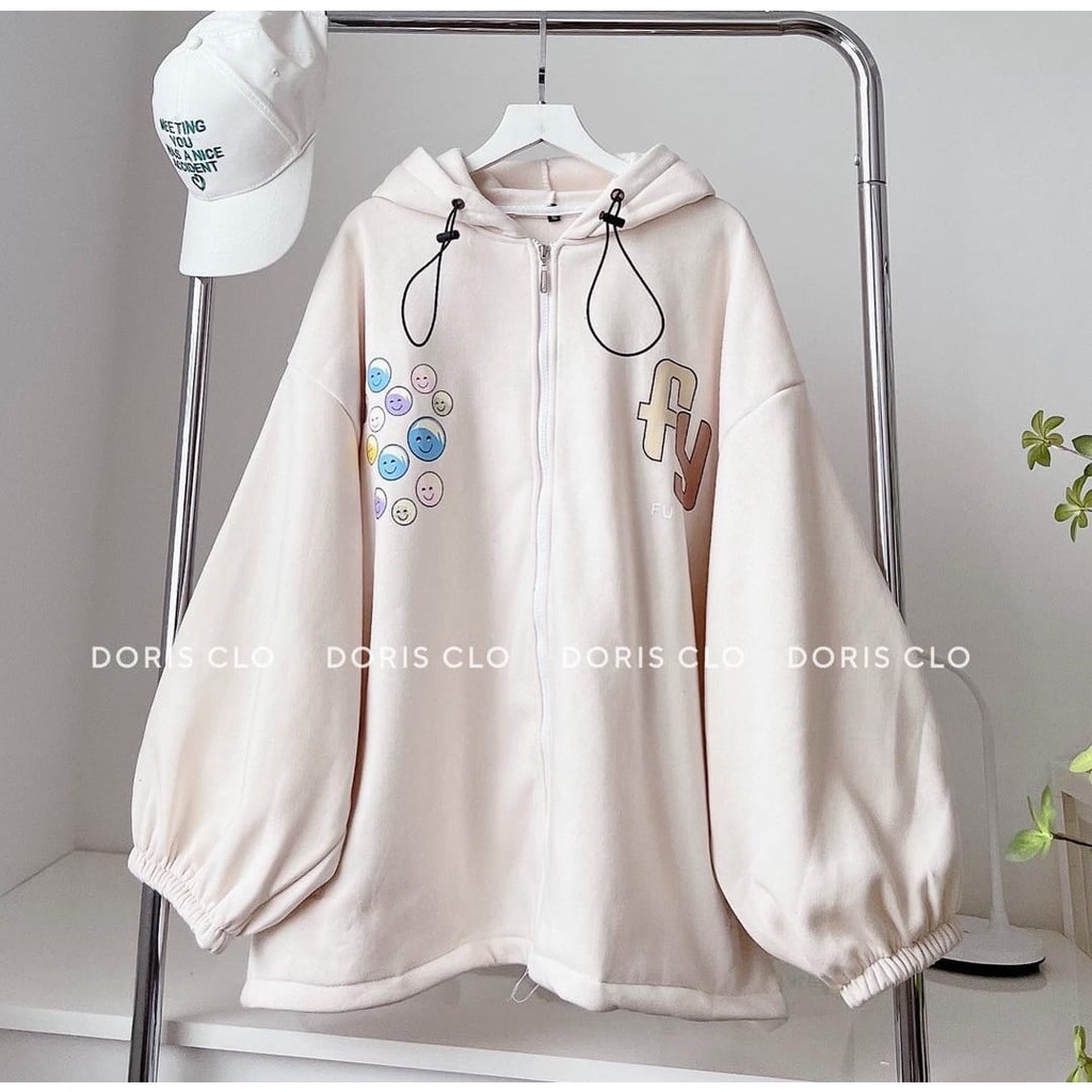 Jacket Hoodie Zipper Little Bubble - Atasan Wanita dan Pria Terbaru - Bahan Fleece - Allsize