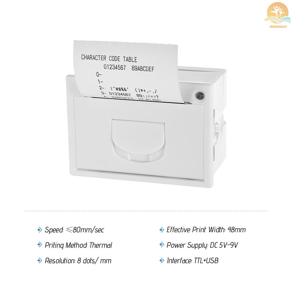 GOOJPRT QR204 58mm Mini Embedded Receipt Thermal Printer TTL + USB Interface High Speed Printing 50-85mm/s