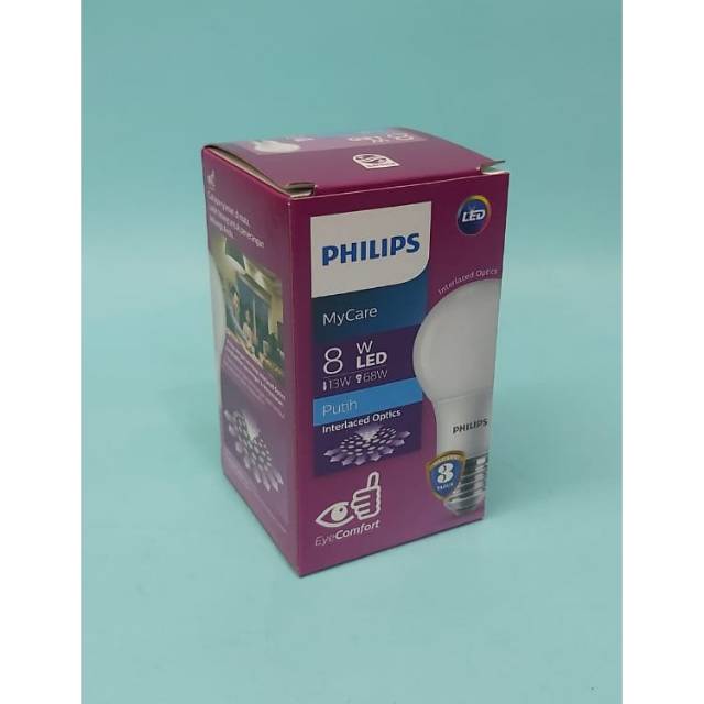 Philips LED 8w E27 A60 Putih 6000K