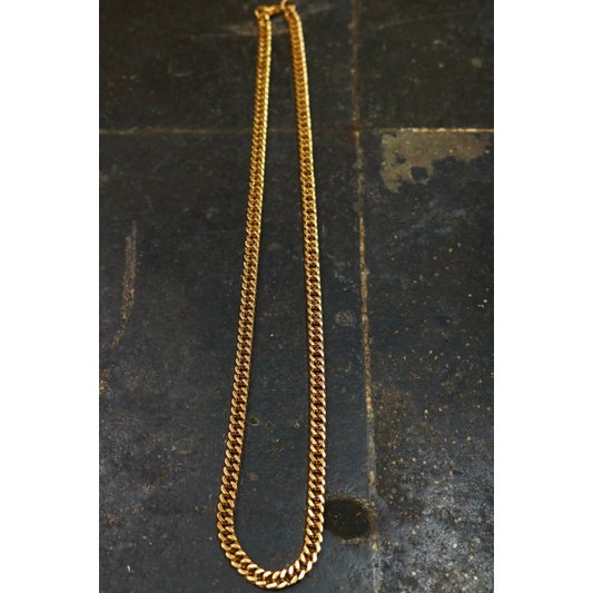 kalung titanium rantai padat warna gold 60cm / gold solid chain necklace