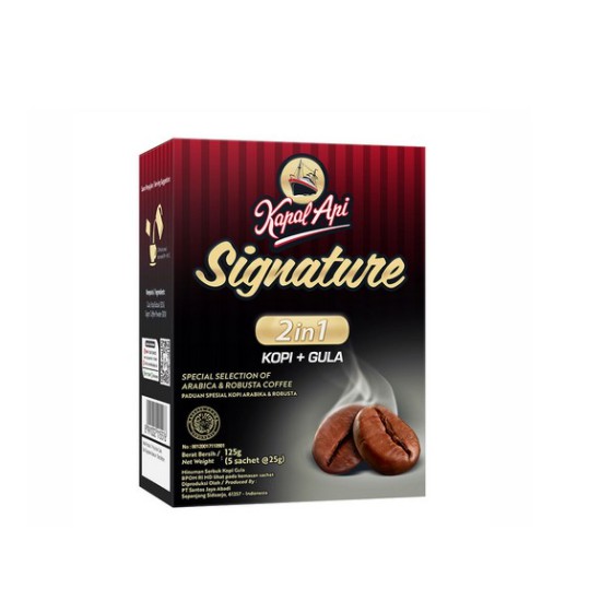 

Kopi Kapal Api Signature 2 in 1 Box 125 gram isi 5 Sachet