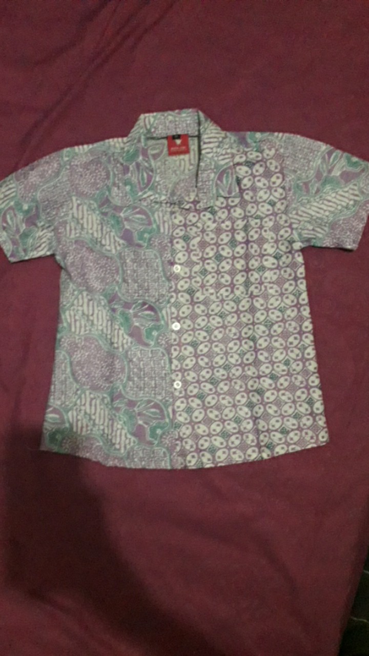 Kemeja Batik Anak Cewek Cowok Batik Pastel Soft Kombinasi Motif Biru Lilac Pink Toska Orange Salem