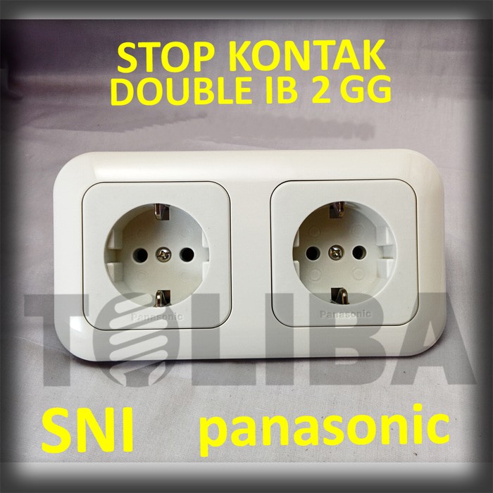 stopkontak + stop kontak double arde non cp ib panasonic WEJP11322-7 / stop kontak panasonic double