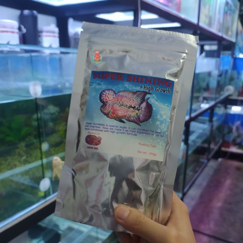 Super Shining 100gram Pellet ORI Thailand Pakan Louhan Mutiara Makanan Ikan Murah