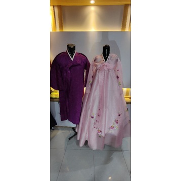 hanbok pasangan pink ungu