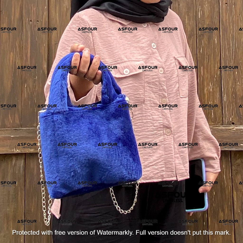 Asfour - Tas Dolli Mosfera Bag Electric Colors Tas Bulu Selempang Wanita Tas Bulu Mini HandBag