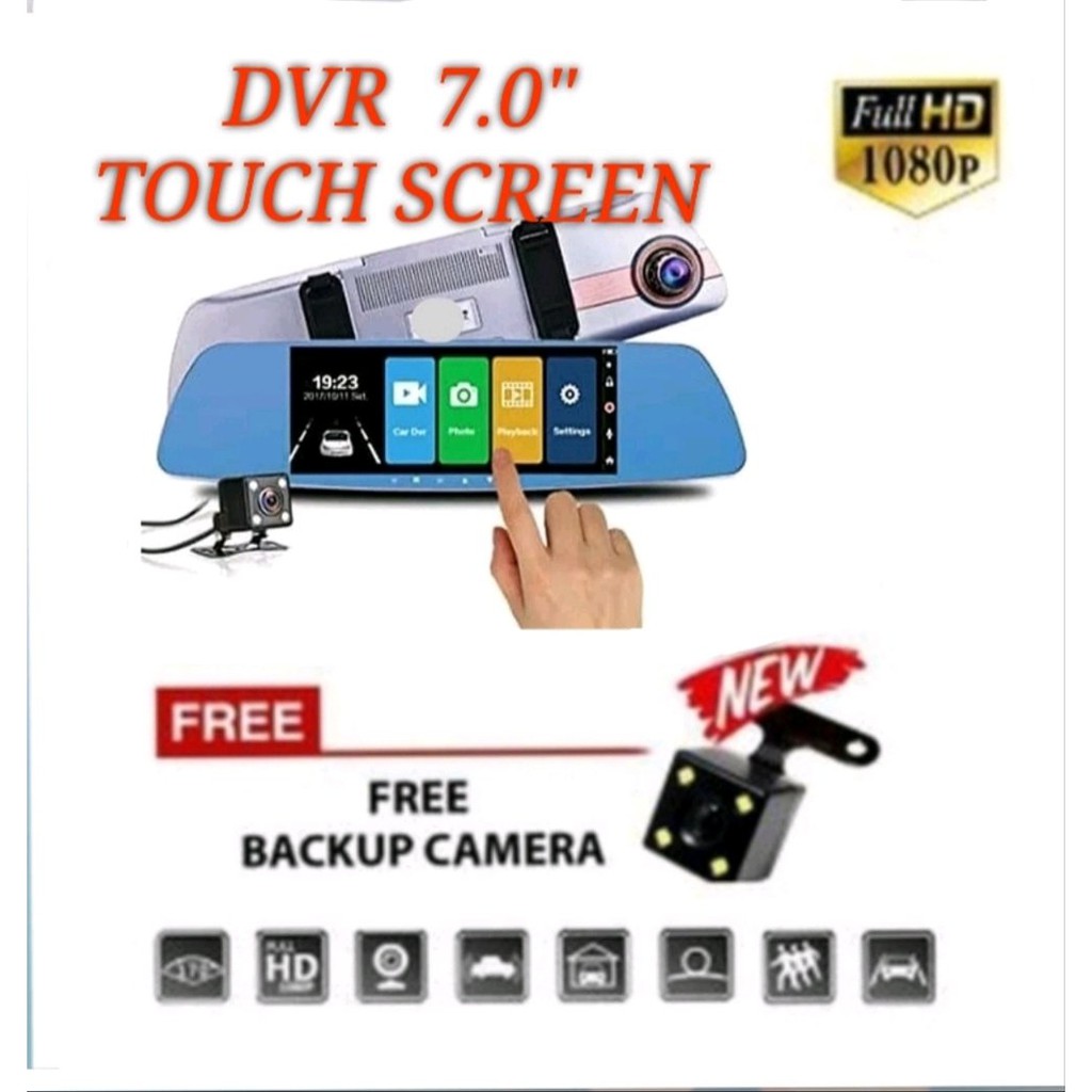 New  Car Camera DVR Front Rear Mirror Spion Kamera Mobil Depan Belakang