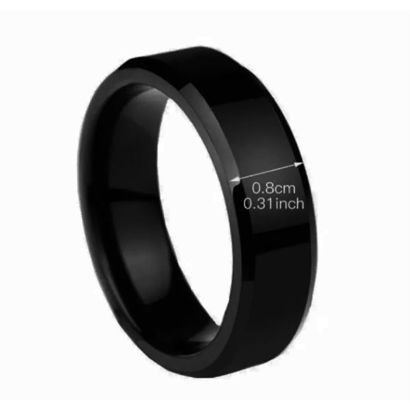 Cincin Titanium Warna Hitam Polos