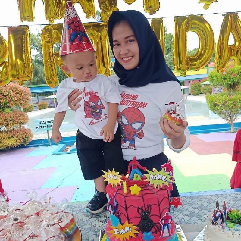 kaos Spiderman anak/ kaos family/ atasan  / atasan wanita / ulang tahun anak/ kaos ultah
