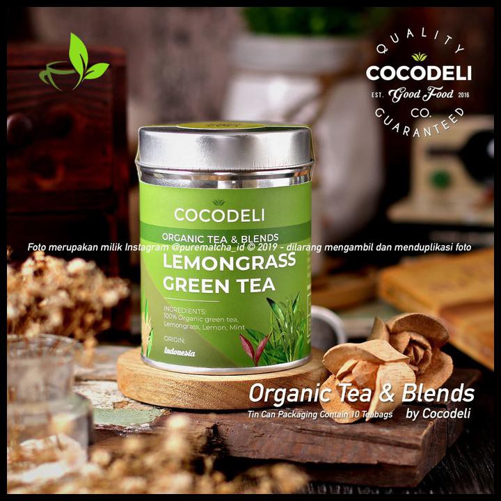 

Cocodeli - Lemongrass Green Tea Kaleng 10Tb Organic Indonesian Tea