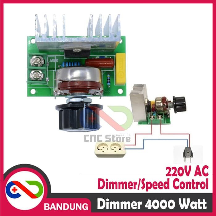 SCR 220V AC 4000W DIMMER SPEED CONTROLLER MOTOR LAMPU BOR GERINDA SLEP