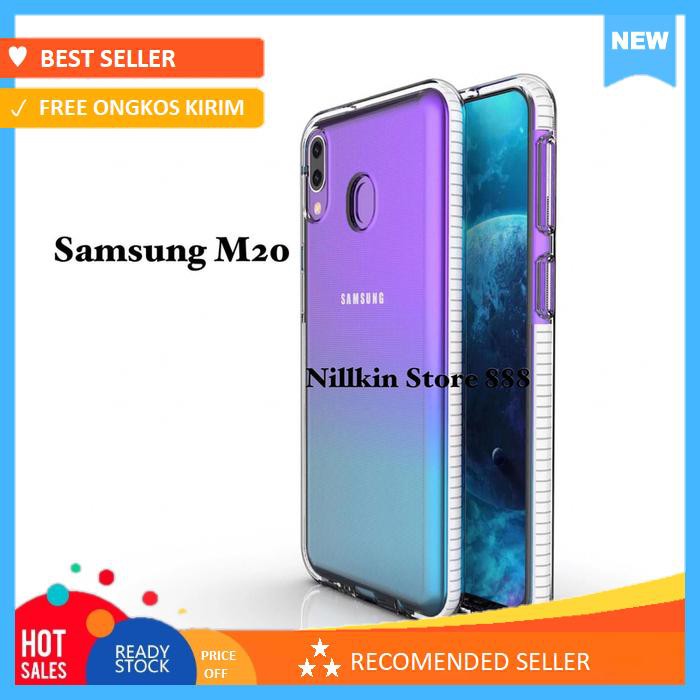 Samsung galaxy m20 new soft crystal plating bumper hybrid case color