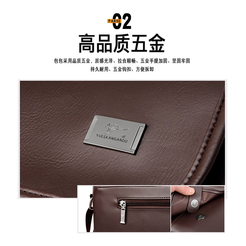 [ORIGINAL] Yueskangaroo Tas Selempang Kulit Pria Import Casual Style Fashion Messenger Bag