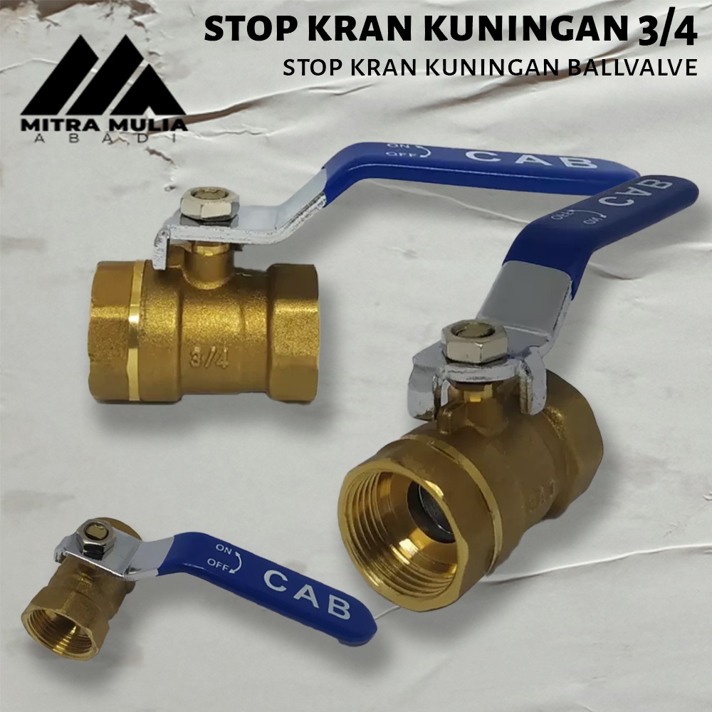 Ball Valve Kuningan ukuran 3/4 inchi - stop Kran Keran