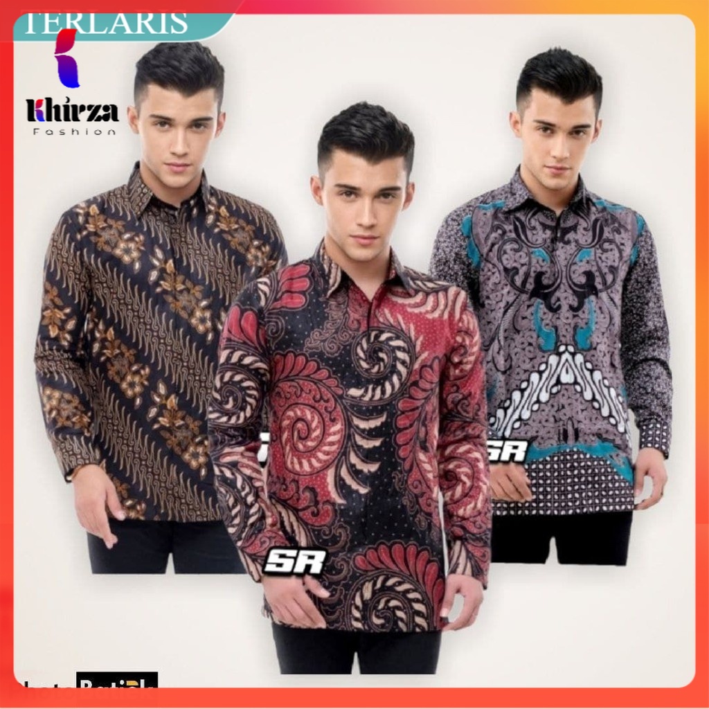 KEMEJA BATIK PRIA LENGAN PANJANG UKURAN REGULER M L XL XXL