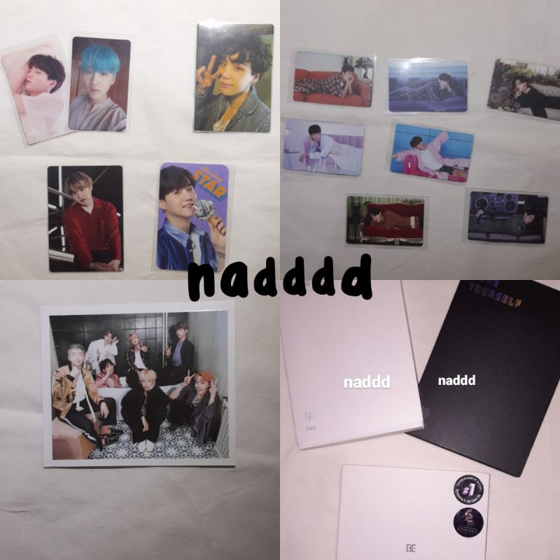 

PHOTOCARD DAN ALBUM ONLY LY TEAR HER / BE ESSENTIAL ( pc yoongi teau u , mpc yoongi, pc ot7 be esen)