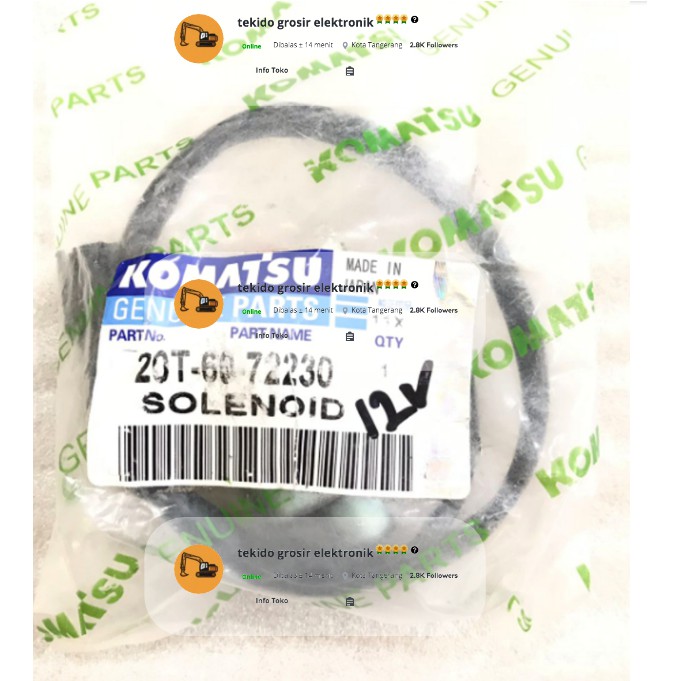Solenoid Selenoid Valve PC50 PC50UU-2 20T-60-72230 PC40-7 PC45-1