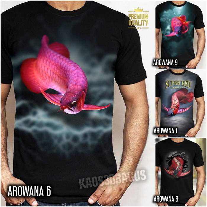 Baju KAOS ARWANA SUPER RED Kaos Arowana Fish PREMIUM Keren Distro Super Red Dragon Fish
