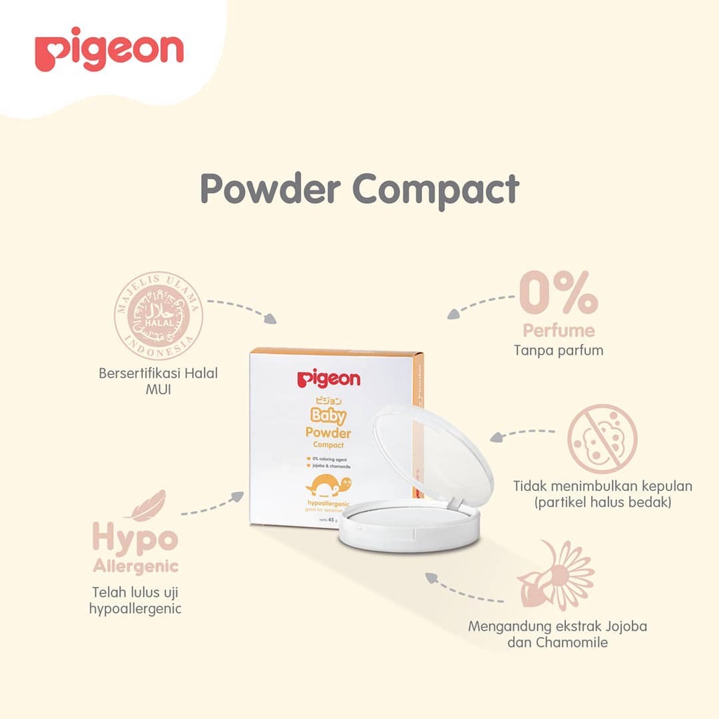 Bedak Padat Pigeon Bedak Pigeon Baby Bedak Bayi Compact Powder Tempat dan Isinya (Bukan Refill) Original