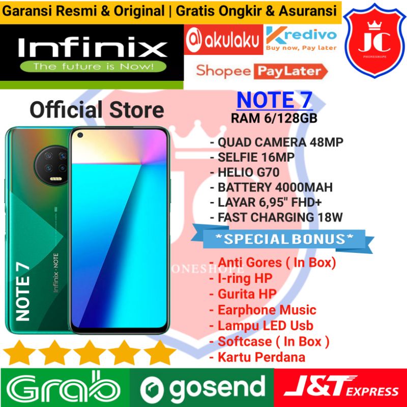 INFINIX NOTE 7 RAM 6/128GB GARANSI RESMI INFINIX - BONUS
